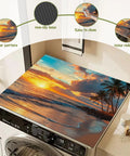Washer and Dryer Top Cover Non Slip Dust Proof Protector with beach sunset design on 24x20 inch appliance