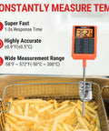 Waterproof Digital Candy Thermometer With 10 Inch Probe And Pot Clip Instant Read Meat Thermometer for frying.