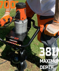 Electric Post Hole Digger 1700W Corded Auger With 12 Inch Extension in use on grass for post holes drilling