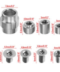 Heavy Duty Titanium Screw Pivot Upgrade Kit With Lanyard Tube Standoff Spacer And Blade Stop Hardware showing titanium components and dimensions.