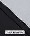 Back and front view of Gradient Blackout Curtains 52x63 Inch Two Panel Set Thermal Insulated Light Blocking Drapes For Bedroom And Living Room Black To Grey Ombre Dope Cozy Vibe showing fabric texture.