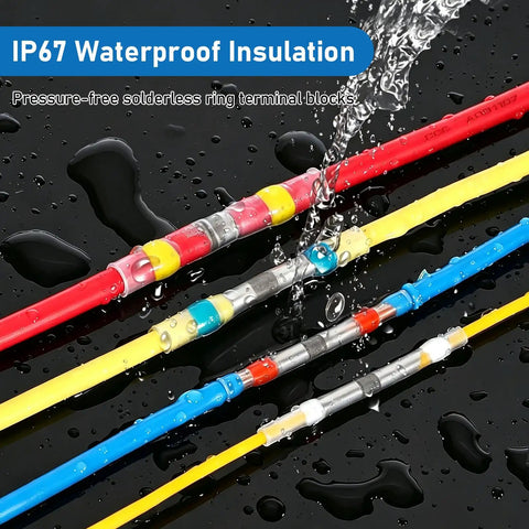 Pro Solder Seal Wire Connector Kit With 350W Mini Heat Gun And 230Pcs Waterproof Electrical Terminals, IP67 sealed wires