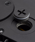Detail of Beefy Outdoor LED Flood Light 90W 11.5 Inch with bronze finish, highlighting screw and mounting area.