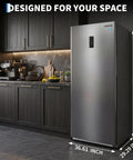 Frost Free Upright Freezer Single Door Stand Up 20 Cubic Feet For Bulk Storage And Frozen Meals in modern kitchen setting.