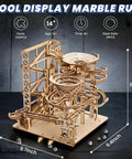 3D Wooden Marble Run Puzzle Kit For Adults, Mechanical Wood Roller Coaster Model, Brain Teaser Build, 330 Pieces, DIY Hobby Gift, Christmas Craft Kit, Home Decor Gift For Puzzle Lovers, 8.7x9.5x10 in wood model