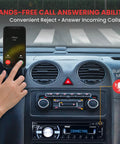 Car interior displaying Boat Bluetooth Marine Stereo Receiver With Wireless Music Streaming And Hands Free Calling Din Size Head Unit