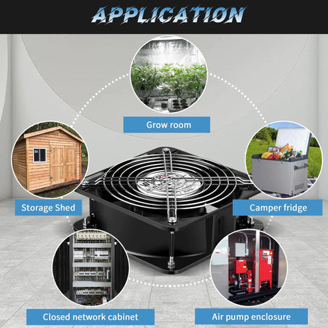 Image showing a Beefy 6 Inch Axial Fan 110V 120V AC 150x50mm Metal Cooling Fan Delivers 201 To 236 CFM At 2700 RPM for various applications.