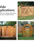 Heavy Duty Gate Hinges 4 Pack 3.5 Inch Black T Strap Hinges For Wooden Gates And Fences Outdoor With Screws Rust Resistant Steel