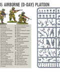 US Airborne D Day Platoon 28mm miniatures for Bolt Action War Gaming Kit with 30 plastic infantry in M42 jump uniforms sprue