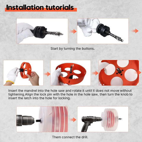 VUAOHIY 6 1/4 inch hole saw kit with dust bowl and mandrel for recessed can lights