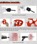 Installation steps for 6 Inch Hole Saw for Recessed Can Lights with Dust Bowl, Bi Metal Cutter, and Dust Catcher for drywall.
