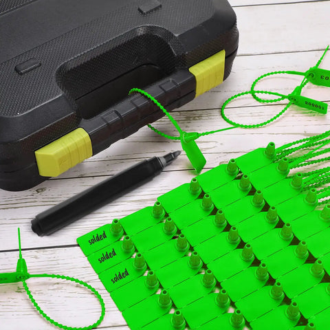1000 Pack Plastic Tamper Seals For Fire Extinguishers Self Locking Security Tags With Laser Printed Numbers Disposable Safety Seals