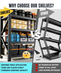 Heavy Duty Metal Garage Shelving 79 Inch Wide 4 Tier Adjustable Storage Rack Matrix Frame comparison with competitor, showcasing durability.