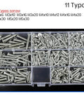 DIY Drill And Tap Hardware Kit With Screws Nuts Caps Washers Self Tapping Set M2 M3 M4 M5 M6 11 Types 293 Pcs For Home Workshop Projects And Metal Plastic Repair assorted stainless steel screws M3-M5 in organizer box