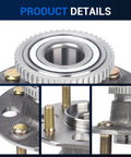 Close-up views of Rear Wheel Hub And Bearing Assembly 512178 for Honda Accord 1998-2002 with ABS, four lug flange, bolt circle.