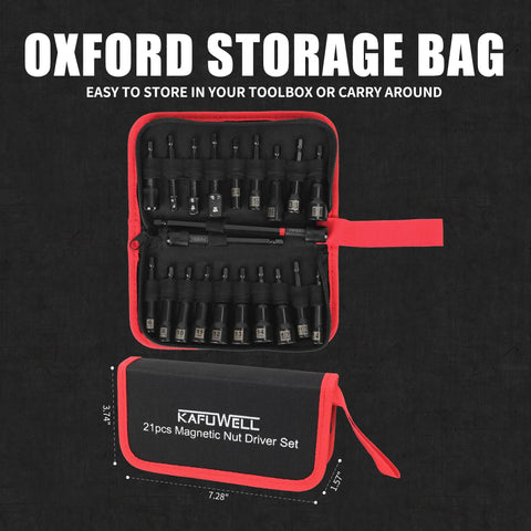 21 Piece Magnetic Nut Driver Set With One Quarter Inch Drive Must Have All In One Kit Metric And SAE Nut Drivers in storage bag