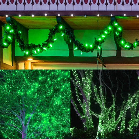Incandescent 150 Count Christmas String Lights On Green Wire 120V UL Certified Fairy Lights Indoor Outdoor Decor Warm Clear Glow For Xmas Tree Patio Garden Holidays Party Vibe Easy Plug In
