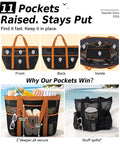 Spacious Beach Tote With Mesh And Canvas Construction, Top Zipper For Secure Access, Eleven Pockets With Detachable Pouch