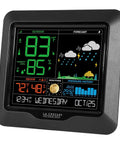 Color Forecast Station With Big Display And Temperature Humidity Alerts, Seasonal Scene Backgrounds, Indoor Outdoor Monitoring, High Low Records