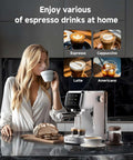 Woman using 20 Bar Espresso Machine With Milk Frother For Rich Crema At Home, Lightning Fast 30 Second Preheat, 1350W High Pressure Coffee Maker