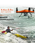 Fishing Drone With 4K Camera, 4.4 Lbs Payload, 1.3 Km Casting Range, Auto Drop And Return, IP67 Waterproof over ocean waves