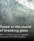 Close-up of cracked glass showcasing its shattering pattern, highlighting the Wireless Glass Break Sensor Gonna Catch Window Shattering Up To 25 Ft Away Fast App Alerts Straight To Your Phone.