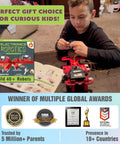 40in1 STEM Robotics Kit For Kids 8 To 12 With 100 Plus Parts And 40 Awesome Projects Build A Door Bell A Fan Controller A Line Following Car A Drawing Robot A Water Dispenser And More For Homeschooling Gift with child building robot