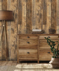 Peel and Stick Distressed Wood Plank Wallpaper Rustic Wood Grain Vibe Removable Self Adhesive Brown Shiplap Vinyl Film for Walls