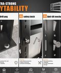 Heavy Duty 68.3 Inch Wide Garage Shelving Rack For Shop Storage, 72 Inch High, 23.4 Inch Deep Shelves To Fit Large Totes And Pallets, Space Saving Industrial Steel Shelves For Tools, Boxes, And Bins with drill peg, safety latch, anti-tilt mechanism