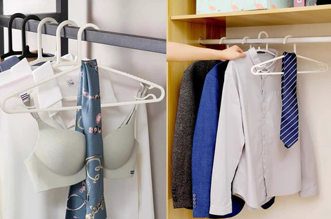 Straight Up Solid 50 Pack Plastic Hangers With Four Swivel Hooks Ultimate Space Saving Closet Organizer For Everyday Clothes Scarves Tanks And Wall Mounted Heavy Duty Wardrobe Rack Heavy Lifters