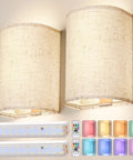 Wireless Rechargeable Wall Sconces Set Of Two Featuring 16 Rgb Hues And Three Warm Tones Delivering An Adjustable 1000 Lumen Glow.