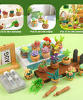Beginner Needle Felting Kit With Succulent Designs, 15 Piece Set Including Wool Roving, Foam Mat, Felting Needles And Wooden Handle, Finger Cots, Clear Instructions For DIY Projects; colorful felt succulents displayed on table.