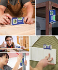 Hustle Ready Mini Magnetic Pocket Level Featuring High Visibility Bubbles And Precision Convex Lens For Dead On Readings Crafted From Rugged Aluminum Alloy In Sharp Cobalt Blue A Real Deal Shop Floor Staple Contractors Love on various job sites.