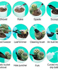 Beginner Friendly Gardening Tools Kit For Women, 20 Piece Indoor Succulent And Bonsai Care Set with various tools on green background.