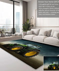 Cozy 5x6 Foot Non Slip Area Rug With Soft Plush Texture, Machine Washable Dark Green Carpet For Living Room Display