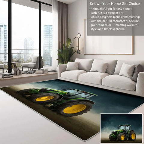 Cozy 5x6 Foot Non Slip Area Rug With Soft Plush Texture, Machine Washable Dark Green Carpet For Living Room Display