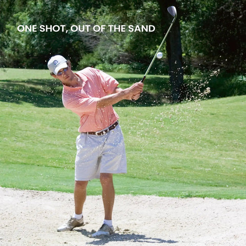 Golfer using 60 Degree Golf Sand Wedge For Right Handed Players With CNC Milled Grooves And Unique Face Texture on bunker shot