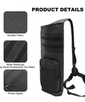 Ultra Lightweight Back Arrow Quiver for Target Practice with Molle system, durable fabric, zipper pocket, adjustable strap.