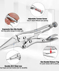 Mini Long Nose Locking Pliers 4.5 Inch Chrome Vanadium Steel Locking Vise Grips with adjustable screw and ergonomic handle