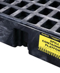 Modular Drum Spill Platform With Drain, Heavy Duty Workhorse Containment Tray, 26.25 x 26 x 6.5 Inches, 2,000 Lb Load Capacity