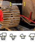 Heavy-Duty Ratcheting Chain Binder Kit Fits 3/8 To 1/2 Inch Grade 70 Chain on heavy machinery for industrial towing