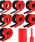 Heat Shrink Tubing Kit With 46.2 Feet Red And Black Dual Color 3 To 1 Adhesive Lined Shrinkable Wire Wrap From 3/32 Inch To 3/4 Inch Marine Grade Waterproof Insulated Seal For Automotive Electrical Cable Repair And Industrial Uses arranged in coils on white background