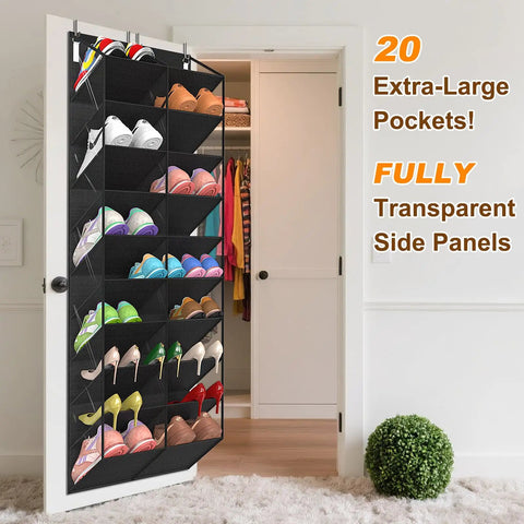 Premium Over The Door Shoe Organizer With Spacious Clear Pockets Holds Ten Tiers Of Hanging Storage Keep Your Crib Crisp And Clutter Free Perfect For Sneakers Boots Or Heels Straight Up A Legit Space Saving Vibe For Every Family