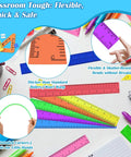36 Pack 12 Inch Multicolor Plastic Rulers Bulk Set Clear Metric Rulers With Centimeters And Inches Straight Measuring Tools