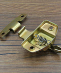 Heavy Duty Gold Table Locks With Joiner Clips 5 Set Hella Sturdy Folding Event Gear Top Shelf Dining Setup No Sweat Install Smooth Operation Connectors detailed view showing mechanism and spring.