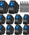 Beef Up Your Ride With A 10 Pack Marine Rocker Switches Waterproof Toggle Set 12V 24V Blue LED Backlit SPST On Off With Night Glow Stickers