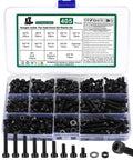 Metric M4 Hex Socket Head Cap Screws Bolts Nuts And Washers Assortment Kit showing 405 black oxide coated fasteners in a plastic box.
