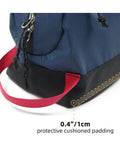 Teal Travel Toiletry Bag 5L Compact Organizer with red handle and thick padded bottom for durability and protection.