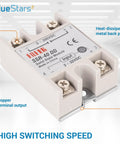 Solid State Relay 40A DC To DC, 3 To 32V Input, 5 To 200V Output, Single Phase Semiconductor Relay Module Pack Of 2 For Precise Temperature Control, Automation, And DIY Projects, white housing