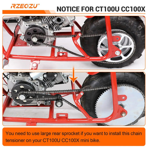 Beefed Up Mini Bike Chain Tensioner Bracket With 8mm Chain Roller for Predator 212 Engine installation on CT100U CC100X